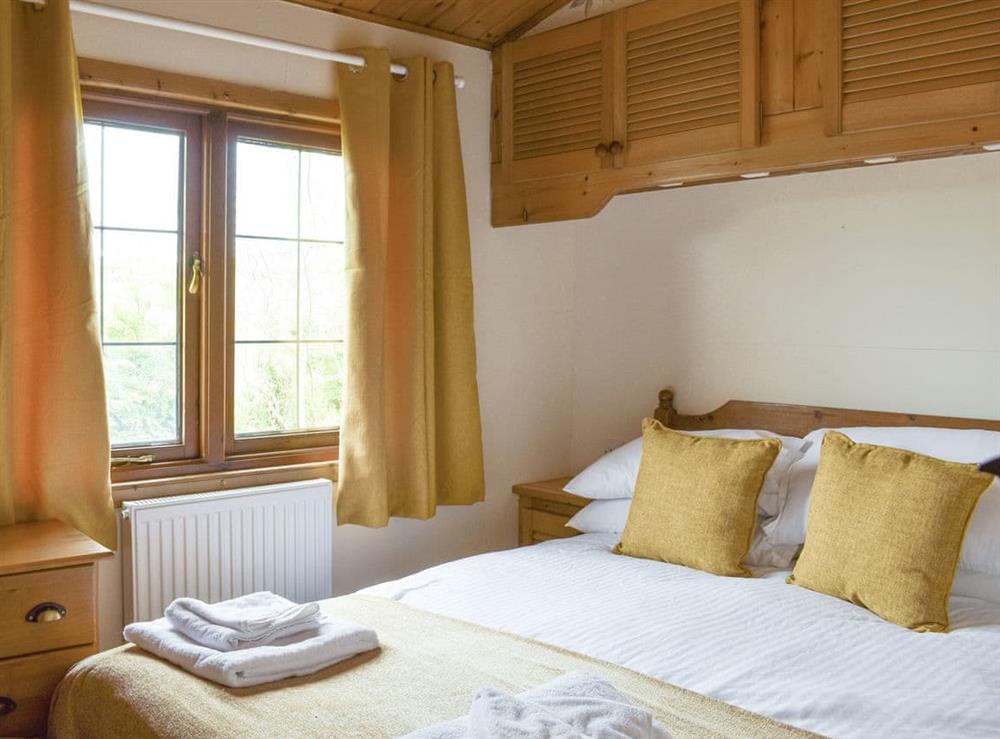 Relaxing double bedroom at Llama Lodge in Churchstanton, near Honiton, Somerset