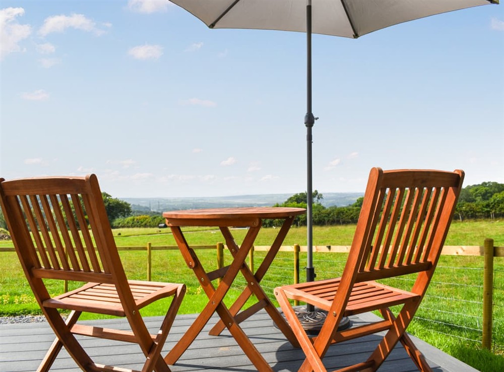 Terrace at Llandremor Fawr Lodge in Pontarddulais, West Glamorgan