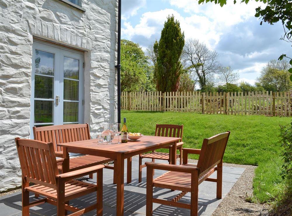 Outdoor dining area at Llangrannog in Nanternis near New Quay, Dyfed