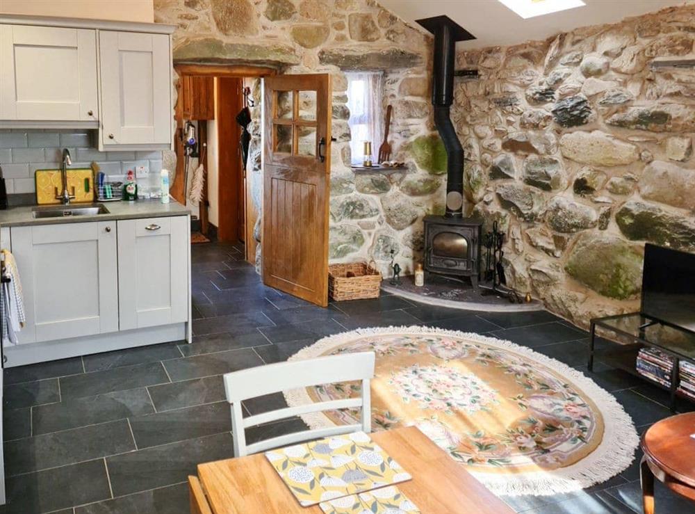 Open plan living space at Llech Y  Dwr- The Bothy in Pontllyfni, near Caernarfon, Gwynedd