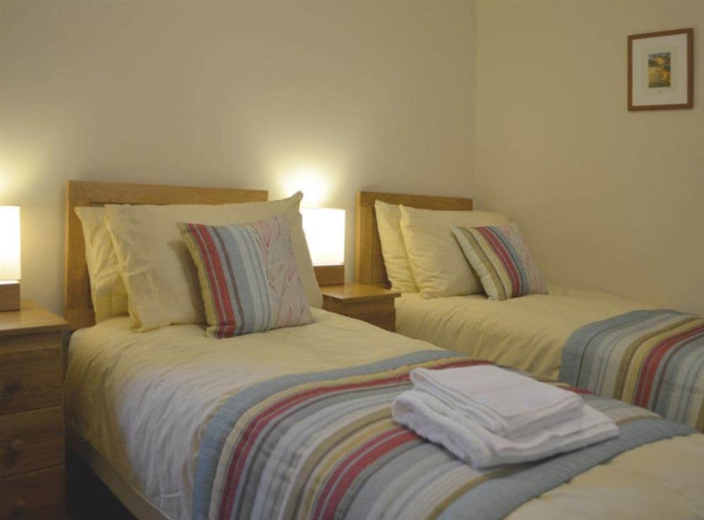 Twin bedroom at Llechwedd Mawr in Talybont, near Aberystwyth, Ceredigion