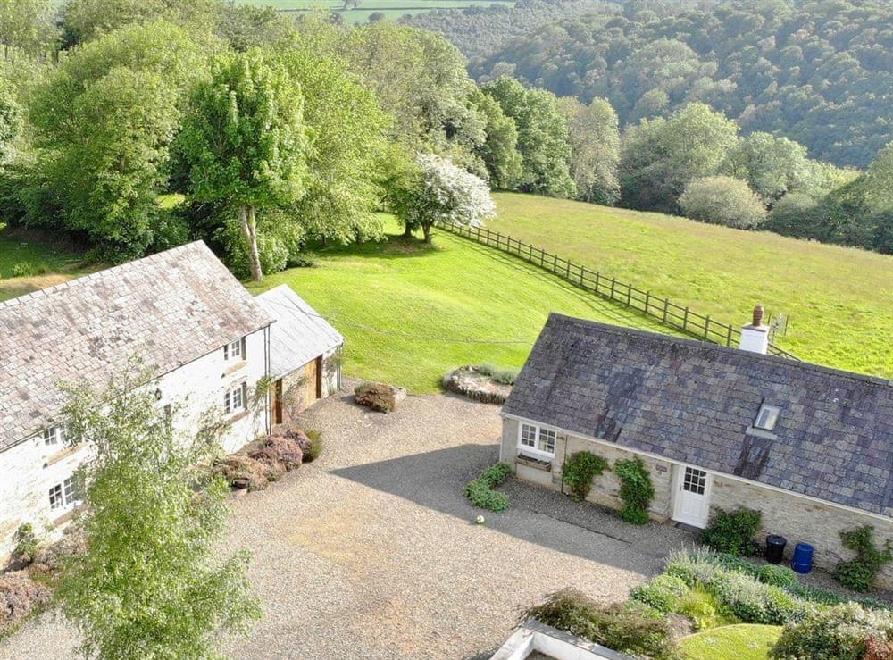 aerial view at Lletty Cottage in Penrherber, Newcastle Emlyn, Carmarthenshire., Dyfed