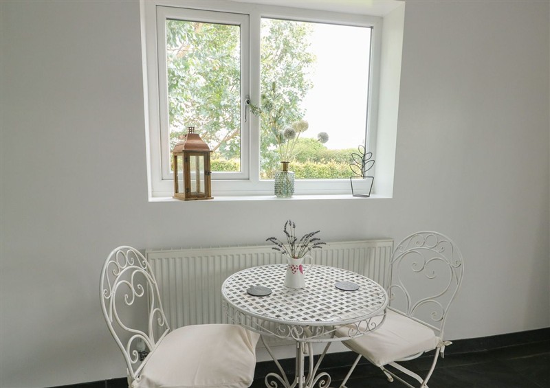 The dining area at Llewelyn Shepherds Hut, Rhosneigr