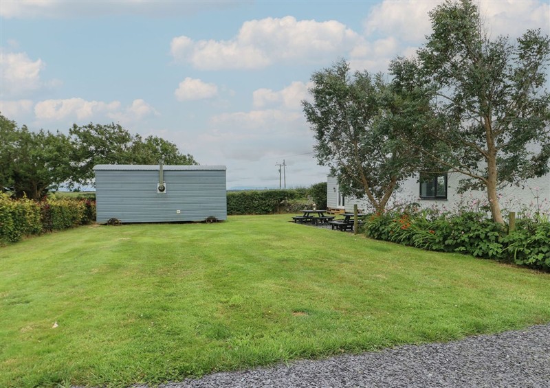 This is the garden at Llewelyn Shepherds Hut, Rhosneigr