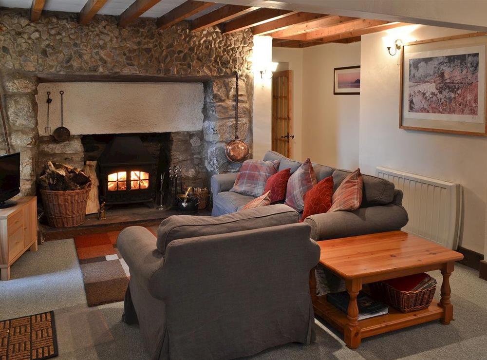 Living room at Llwyn y Brig Isaf in Trefor, near Caernarfon., Gwynedd