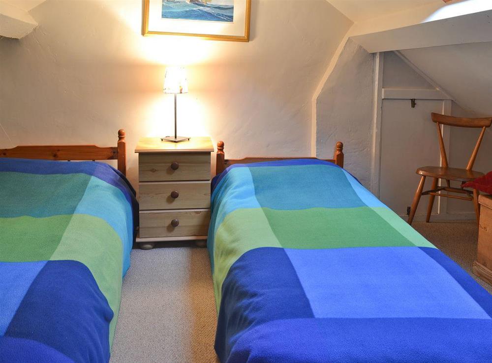 Twin bedroom at Llwyn y Brig Isaf in Trefor, near Caernarfon., Gwynedd