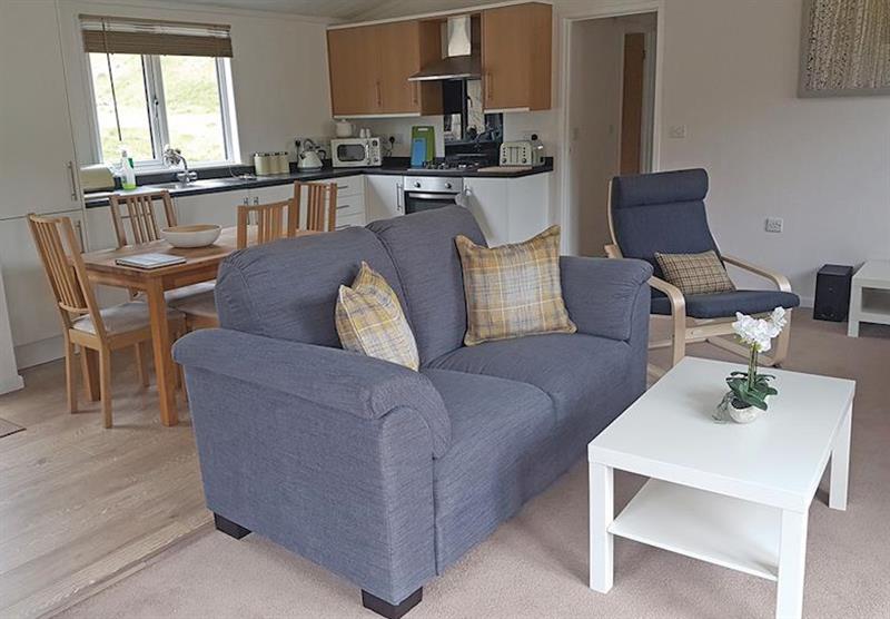 Inside Chalet Park Lodge at Llwyngwair Manor Holiday Park in Newport, South Wales