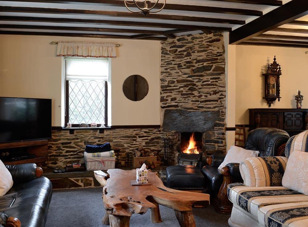 Living room at Llys Cyngar in Morfa Bychan, near Porthmadog, Gwynedd