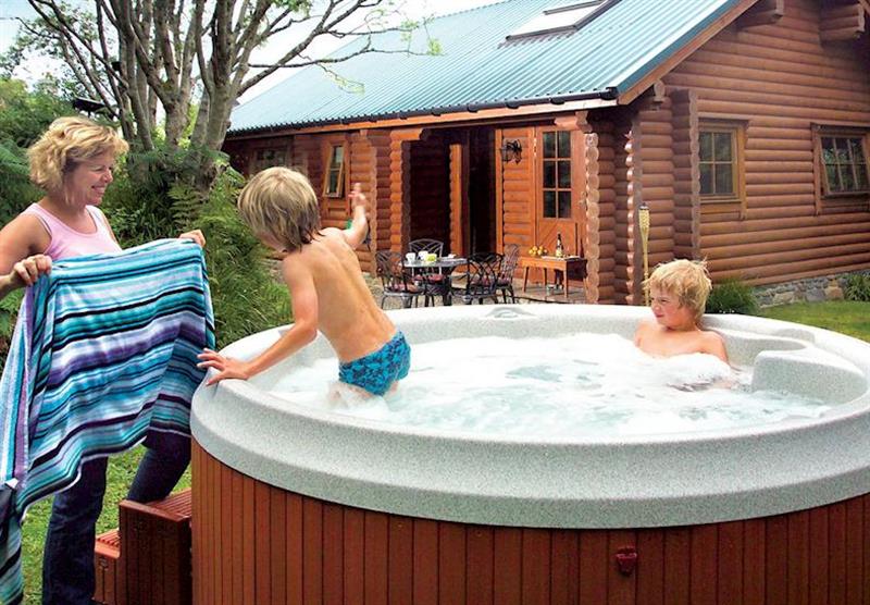 Typical Discovery Lodge hot tub at Loch Shuna in Argyll, Scotland