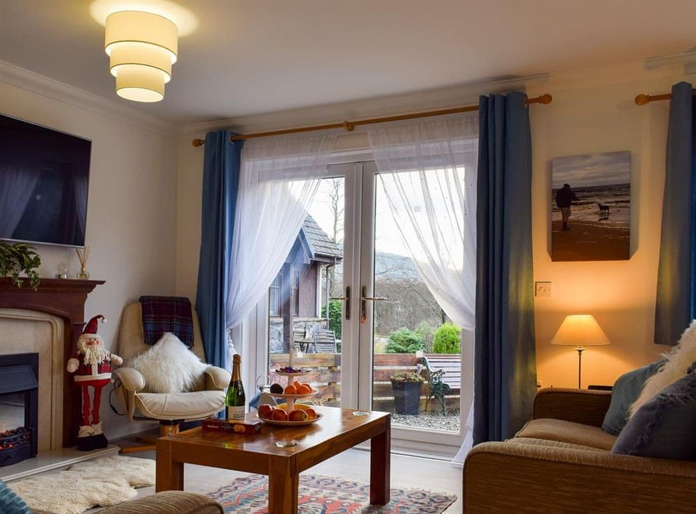 Comfortable living area at Loch View Cottage in Strathyre, near Callander, Perthshire