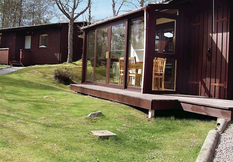 Typical Osprey Lodge at Lochanhully Woodland Resort in Inverness-shire, Scotland