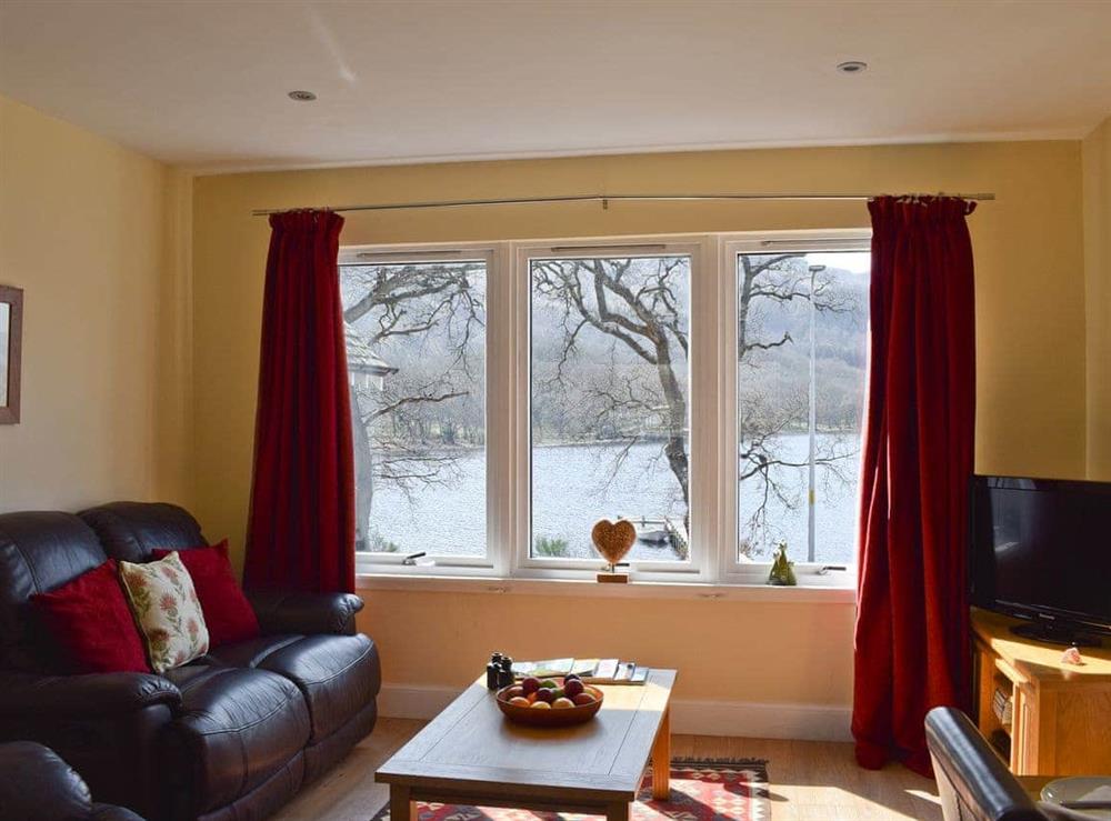 Living room at Lochearnside Lodge in St Fillans, near Crieff, Perthshire