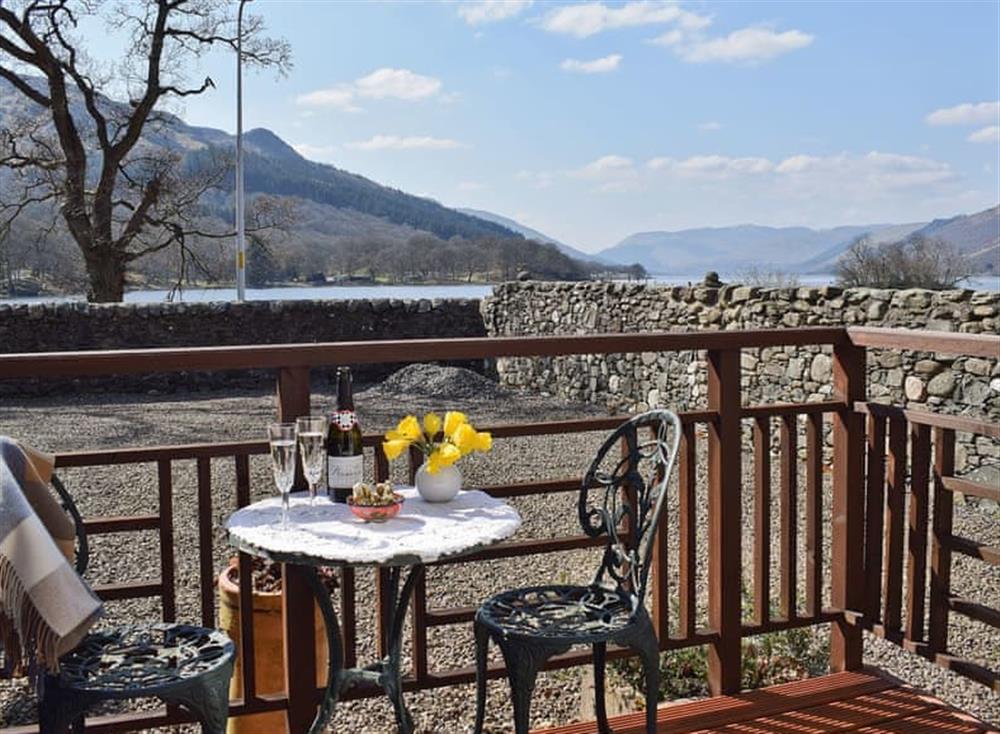 Sitting out area with stunning views at Lochearnside Lodge in St Fillans, near Crieff, Perthshire