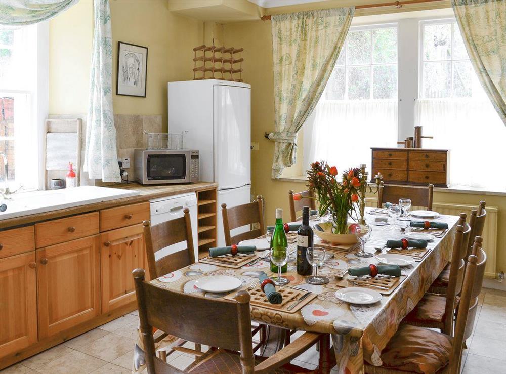 Spacious dining area within kitchen at Lochside Garden House in Kelso, Roxburghshire