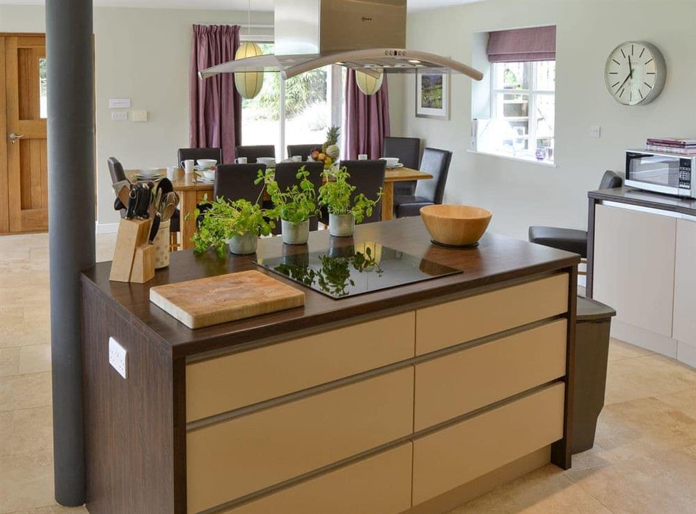 Modern Kitchen with ‘island’ at Lock Cottage in Aylsham, Norfolk., Great Britain