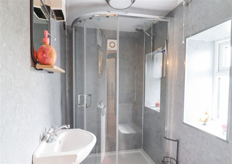 The bathroom at Lockmans Cottage, Arddleen near Llandrinio