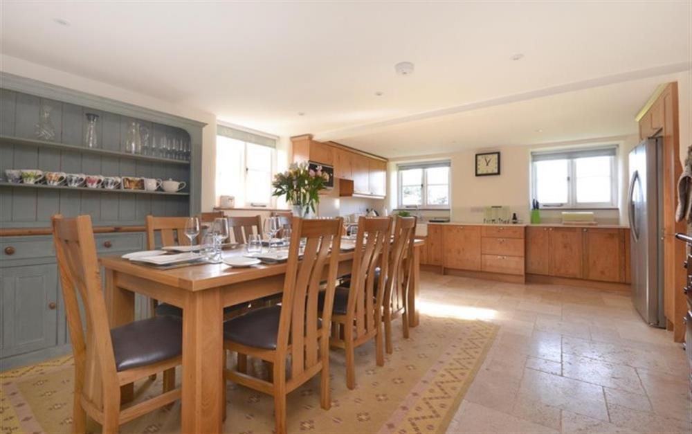Spacious well equipped kitchen diner, can seat 10. at Locks Farm in East Prawle