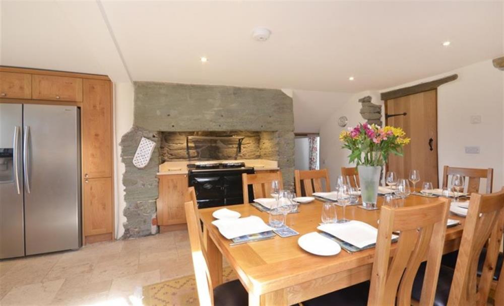 Stunning oak dining table with seating for 10. at Locks Farm in East Prawle