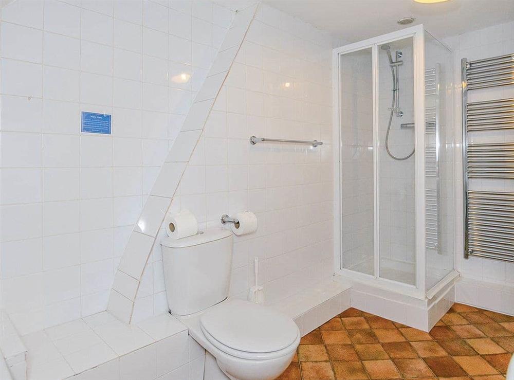 Shower room with heated towel rail at Lode Hall in Three Holes, near Downham Market, Norfolk