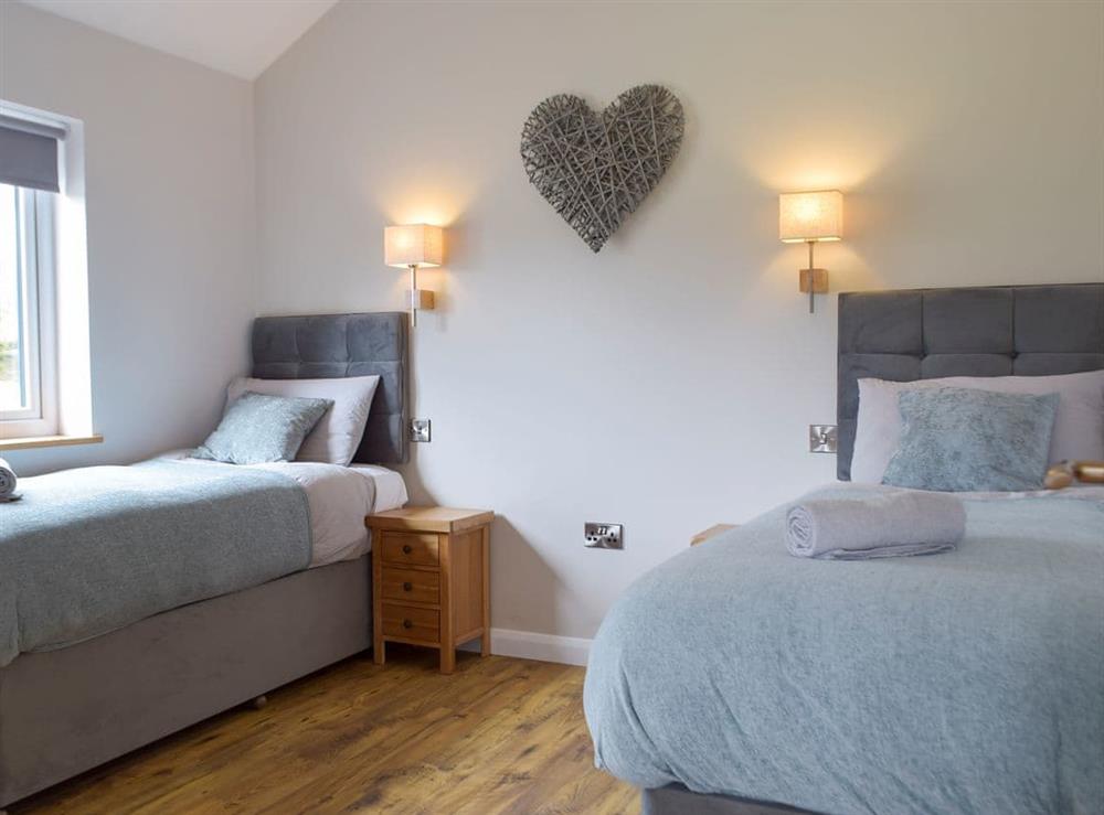 Twin bedroom at Lodge 1 in Cwrt Newydd, near Llandysul, Ceredigion, Dyfed