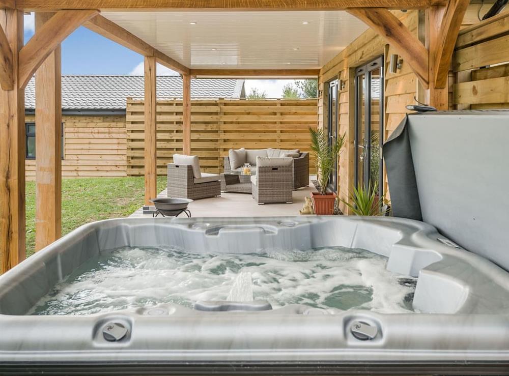 Hot tub at Lodge 1 in Holme marsh. near Kington, Herefordshire