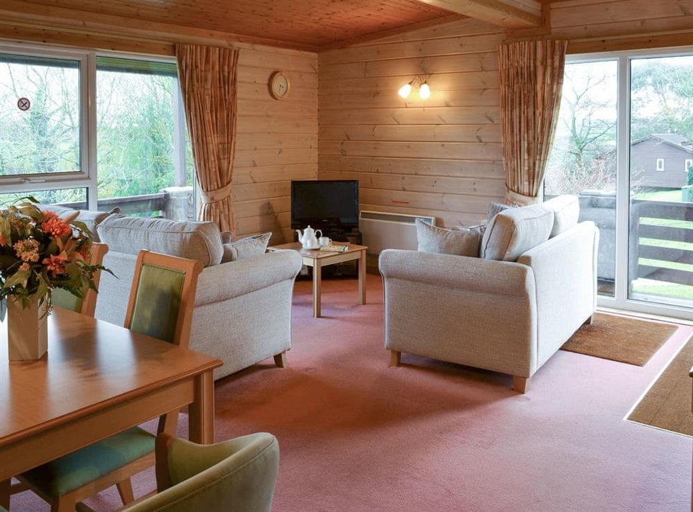 Welcoming living area at Lodge 18 in Woosley, Bideford, Devon