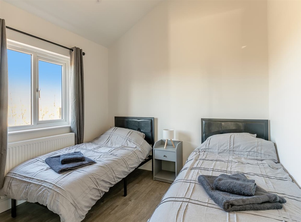 Twin bedroom at Lodge 2 in Saltfleetby, Lincolnshire