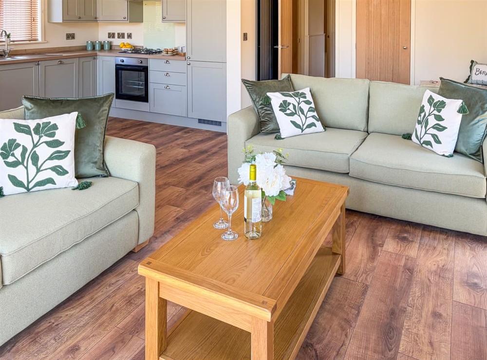 Living area at Lodge 3 in Perranporth, Cornwall