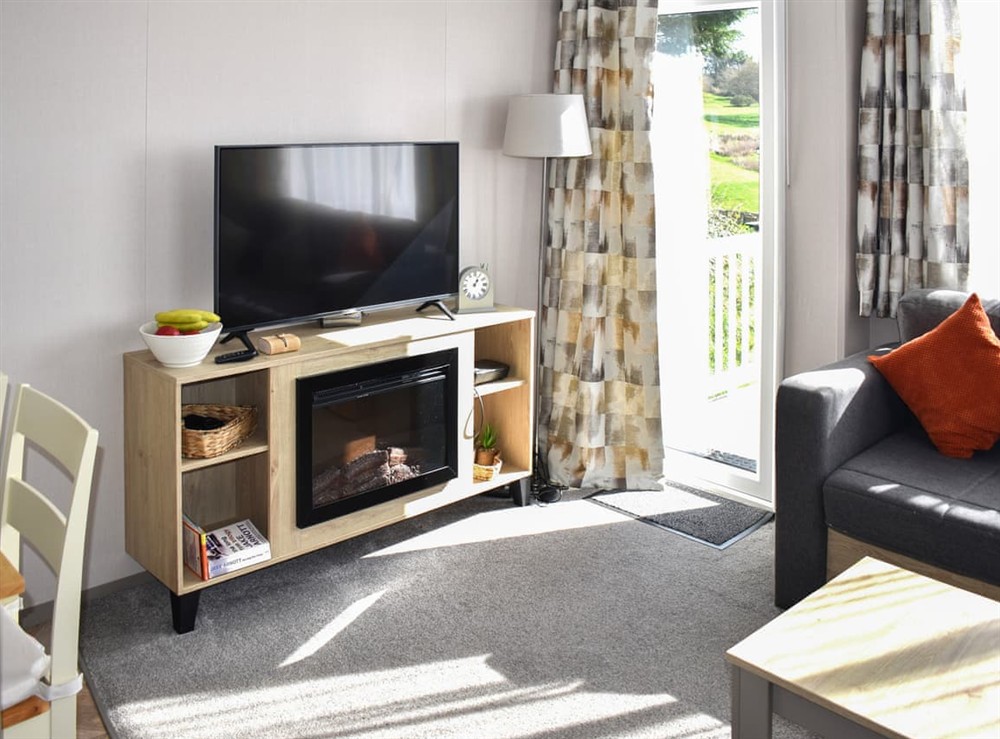 Living area at Lodge 33 in Woolacombe, Devon