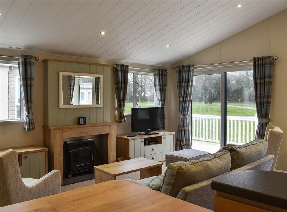 Living area at Lodge 78 Sun Valley in Pentewan, near St Austell, Cornwall