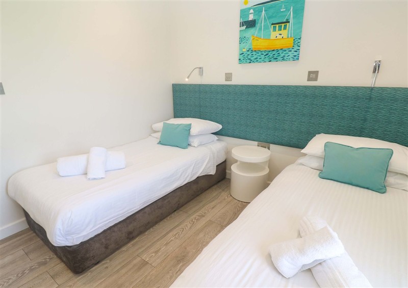 One of the bedrooms at Lodge 83, Gwel an Mor, Portreath