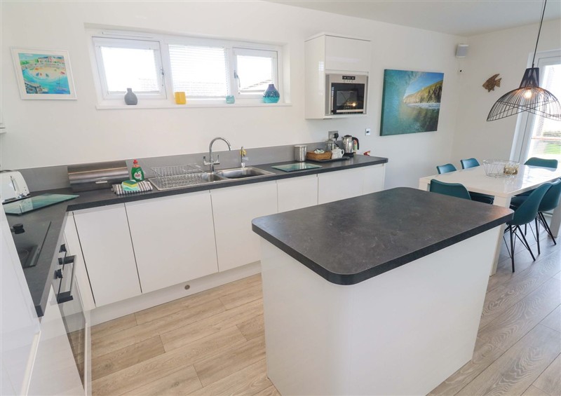This is the kitchen at Lodge 83, Gwel an Mor, Portreath