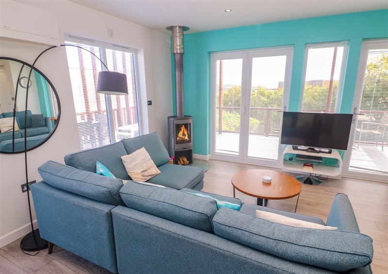 This is the living room at Lodge 83, Gwel an Mor, Portreath