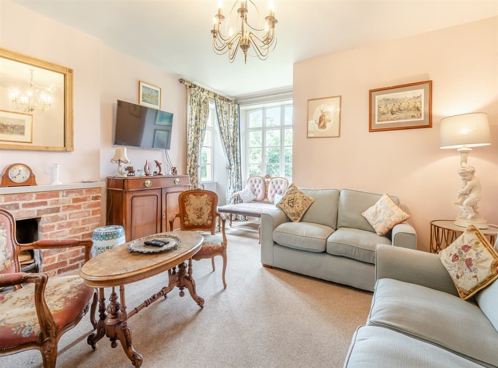 Living room at Lodge Cottage in Belvoir, near Grantham, Leicestershire
