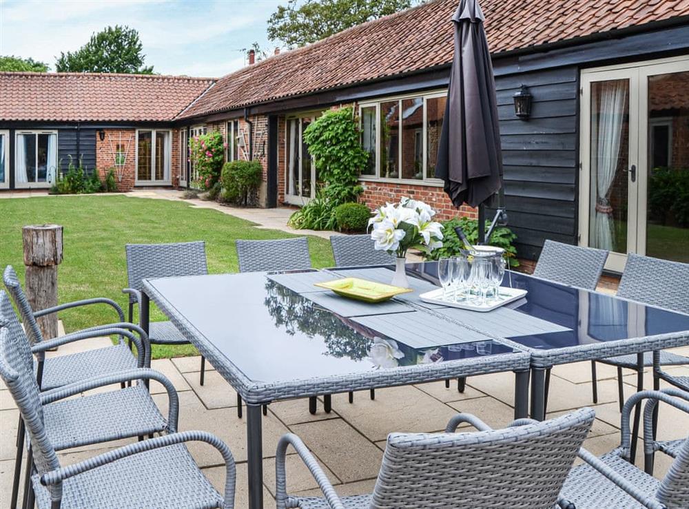 As well as the dining area which seats 12 we have now added a comfortable sitting out area at Lodge Farm Barn in South Walsham, North Norfolk, England