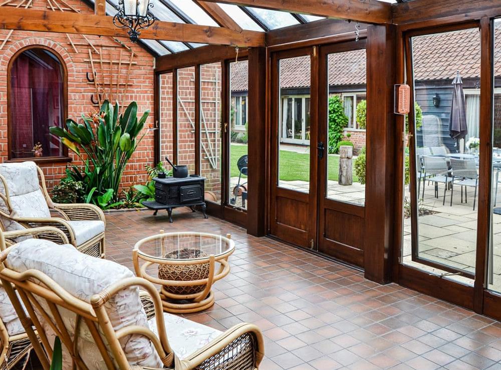 Conservatory at Lodge Farm Barn in South Walsham, North Norfolk, England