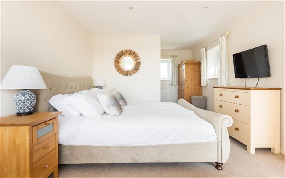 Master bedroom  at Lodge House in Hope Cove