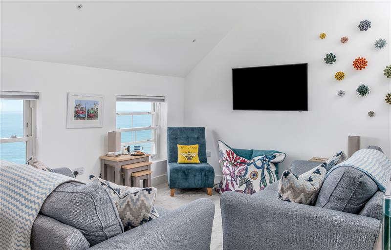 Relax in the living area at Loe Cottage, Porthleven