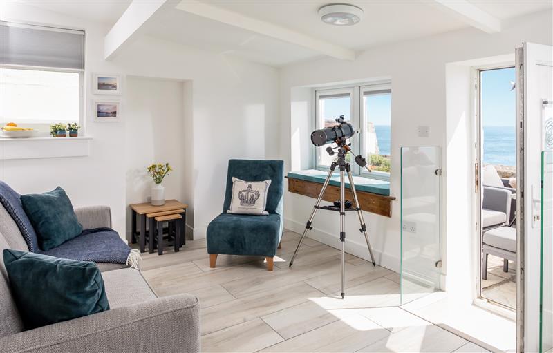 The living area at Loe Cottage, Porthleven