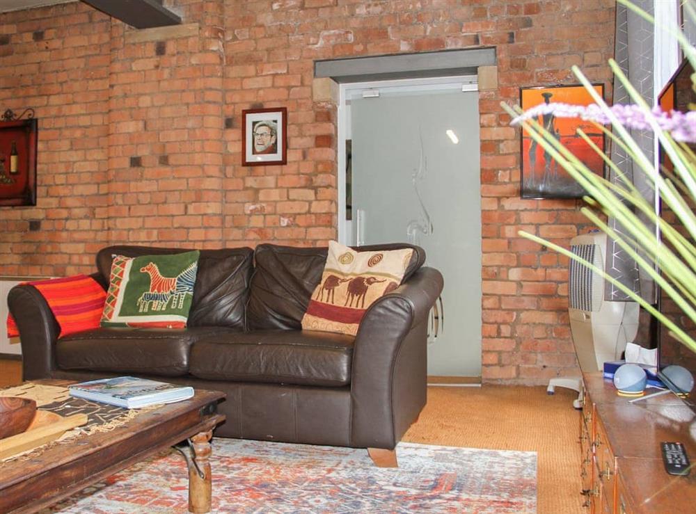 Living room at Loft 24 in Liverpool, Merseyside