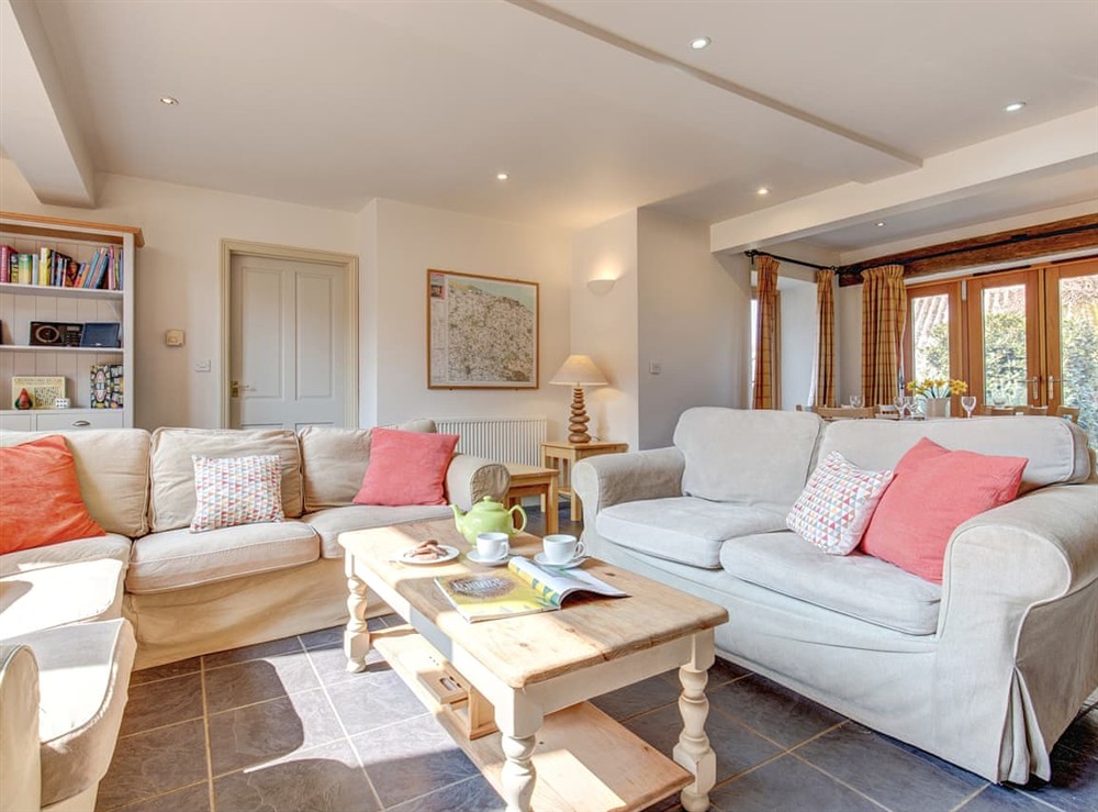 Living room at Long Barn in West Beckam, near Blakeney, Norfolk
