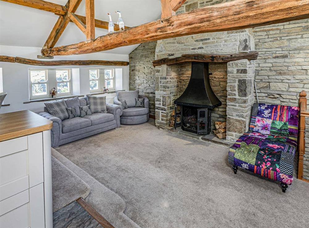 Living area at Long Ing Cottage in Holmfirth, West Yorkshire