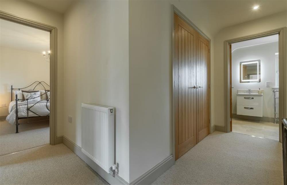 First floor: Bedroom three and bathroom at Long Meadow, Great Bircham near Kings Lynn