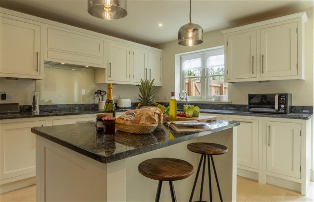 Kitchen island at Long Meadow, Great Bircham near Kings Lynn