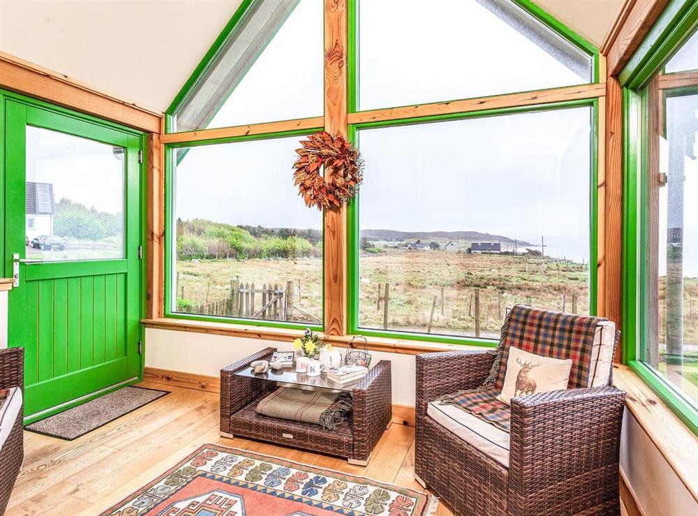 Sun room at Longa House in Gairloch, Ross-Shire