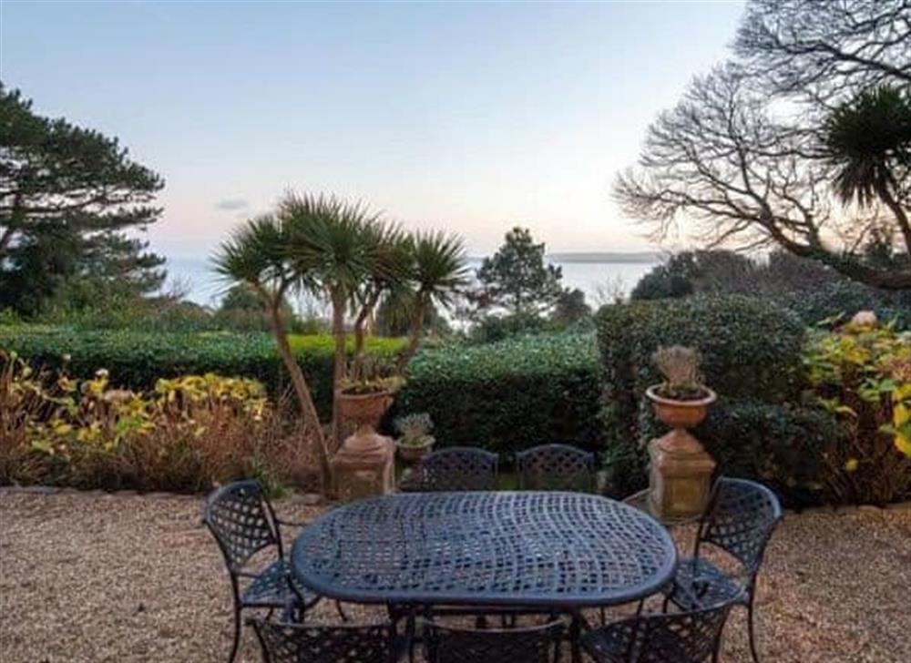 Sitting-out-area at Longcroft House in Torquay, South Devon, England