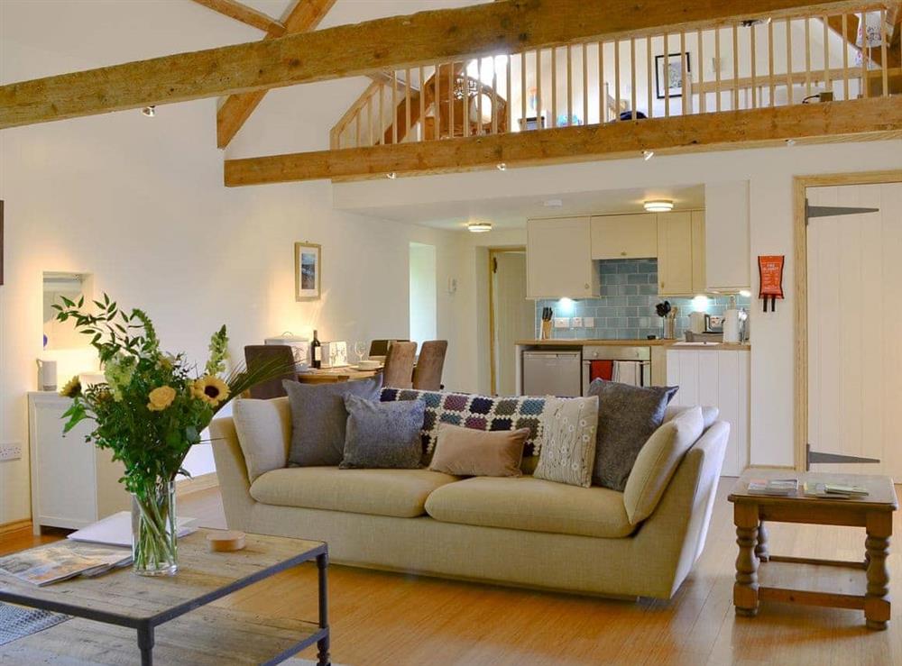 Spacious open plan living space at Longknowe Barn in Mindrum, near Wooler, Northumberland