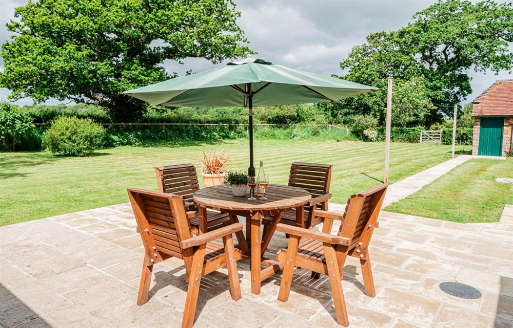 Enjoy a glass of wine on the patio