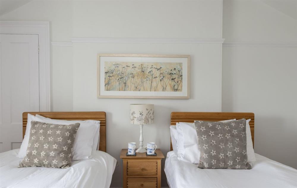 Bedroom with twin 3’ single beds and sea views (photo 2) at Longships, The Lizard