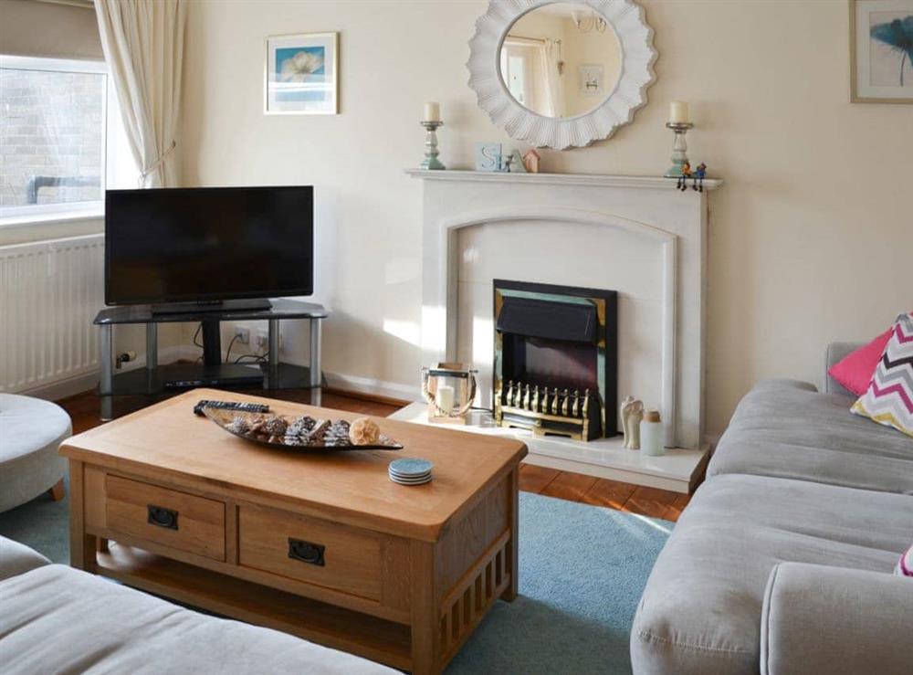 Delightful living room at Longstone Bungalow in Beadnell, Northumberland